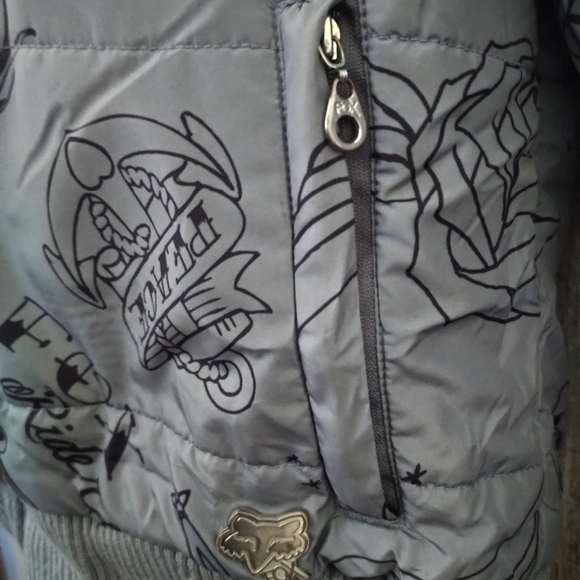 FOX ZIP UP JACKET WITH ZIPPERED POCKETS & REMOVABLE FUR HOOD IN WOMENS XL HTF - Picture 3 of 12